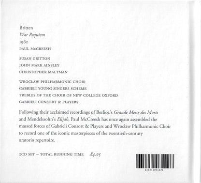 Benjamin Britten, Paul McCreesh, Gabrieli Consort, Gabrieli Players : War Requiem, 1962 (2xCD, Album, Dig)