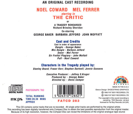Noël Coward And Mel Ferrer : The Critic (CD, Album, RE)