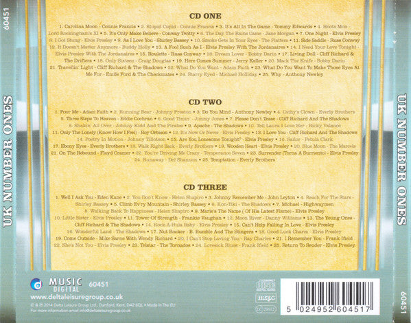 Various : UK Number Ones (September 1958 - December 1962) (3xCD, Comp)