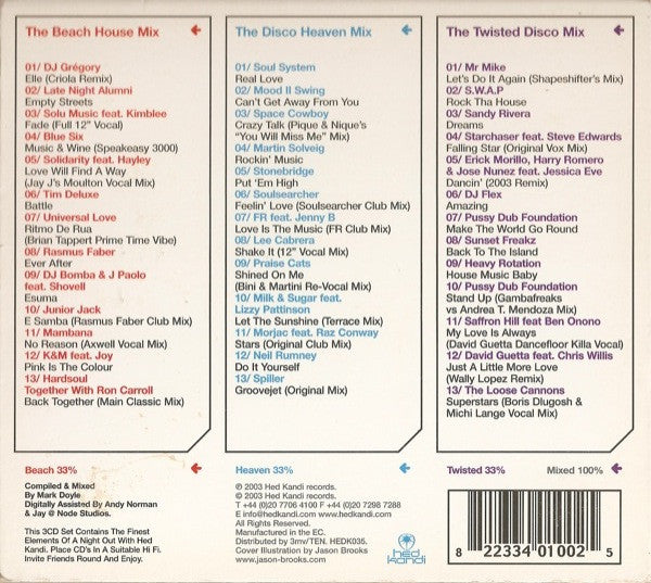 Various : Hed Kandi: The World Series U.K. Mix 1 (3xCD, Mixed)