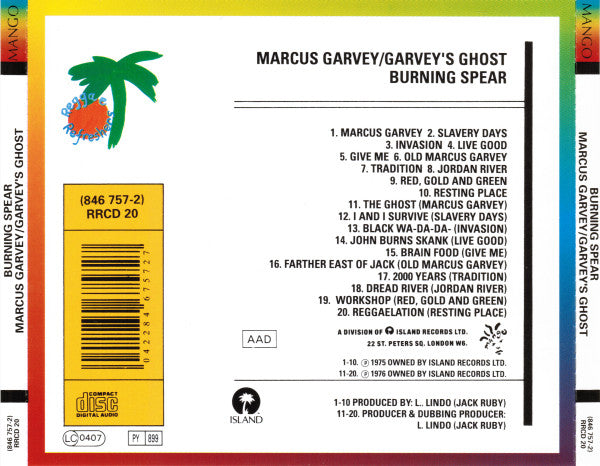 Burning Spear : Marcus Garvey / Garvey's Ghost (CD, Comp, RE, RP, Uni)