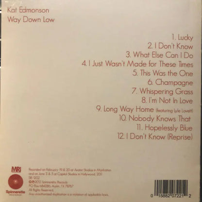 Kat Edmonson : Way Down Low (CD, Album)