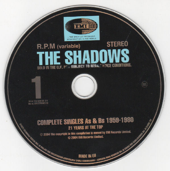 The Shadows : Complete Singles As & Bs 1959-1980 (4xCD, Comp, RM)