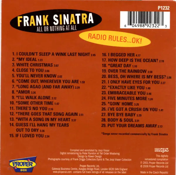 Frank Sinatra : All Or Nothing At All (4xCD, Comp, RM, Mad + Box)