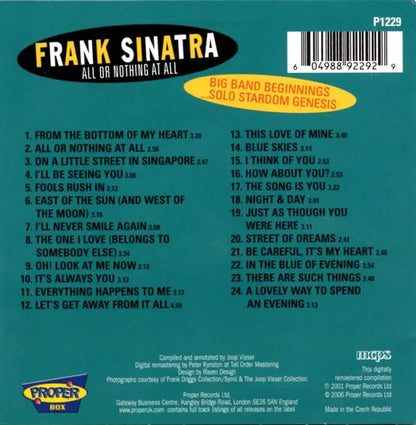 Frank Sinatra : All Or Nothing At All (4xCD, Comp, RM, Mad + Box)