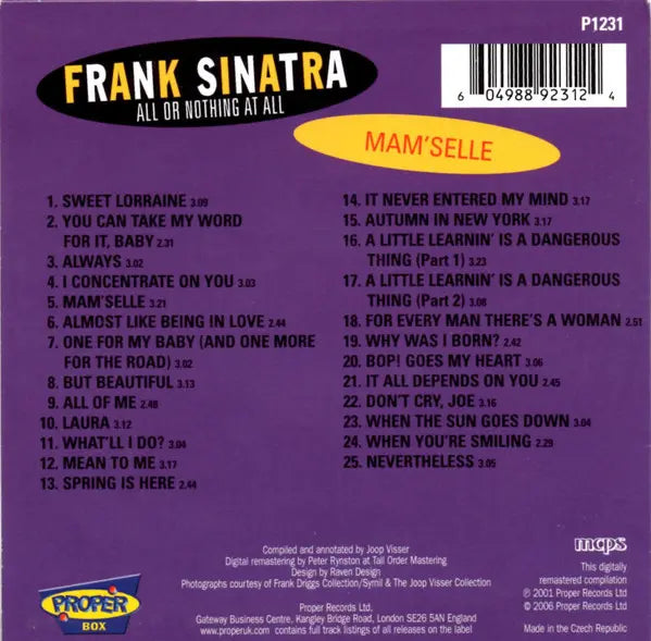Frank Sinatra : All Or Nothing At All (4xCD, Comp, RM, Mad + Box)