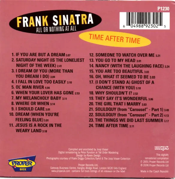 Frank Sinatra : All Or Nothing At All (4xCD, Comp, RM, Mad + Box)