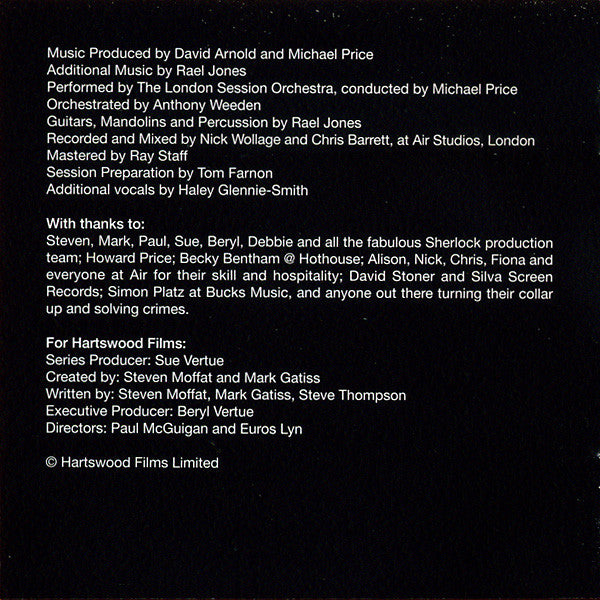 David Arnold And Michael Price (2) : Sherlock (Original Television Soundtrack Music From Series One) (CD, Album)