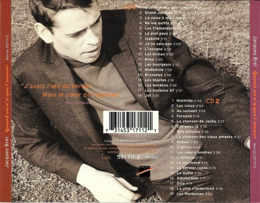 Jacques Brel : Quand On N'A Que L'Amour (2xCD, Comp)