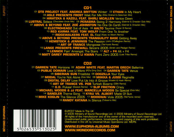 DT8 Project : Beyond Euphoria (2xCD, Mixed)