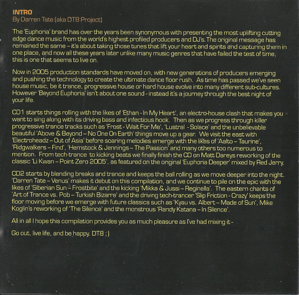 DT8 Project : Beyond Euphoria (2xCD, Mixed)