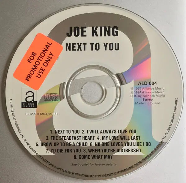 Joe King (10) : Next To You (CD, Album)