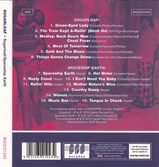 Sugarloaf : Sugarloaf / Spaceship Earth (CD, Comp, RE, RM)