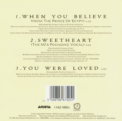 Mariah Carey & Whitney Houston : When You Believe (CD, Single, Ltd, CD2)
