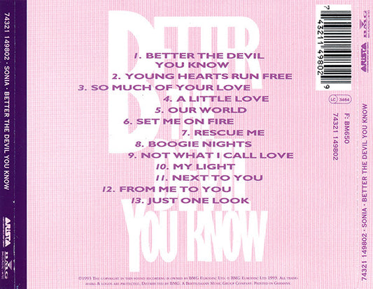 Sonia : Better The Devil You Know (CD, Album)