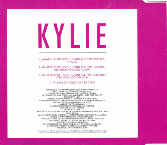 Kylie Minogue : What Kind Of Fool (CD, Single)