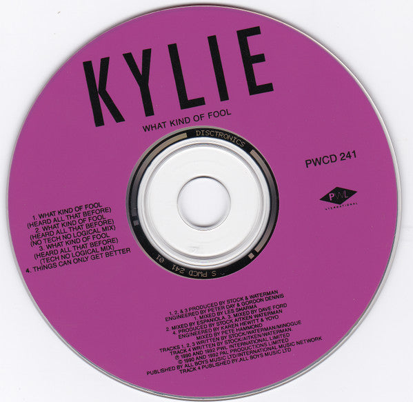 Kylie Minogue : What Kind Of Fool (CD, Single)
