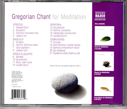 Unknown Artist : Gregorian Chant For Meditation (CD, Album)