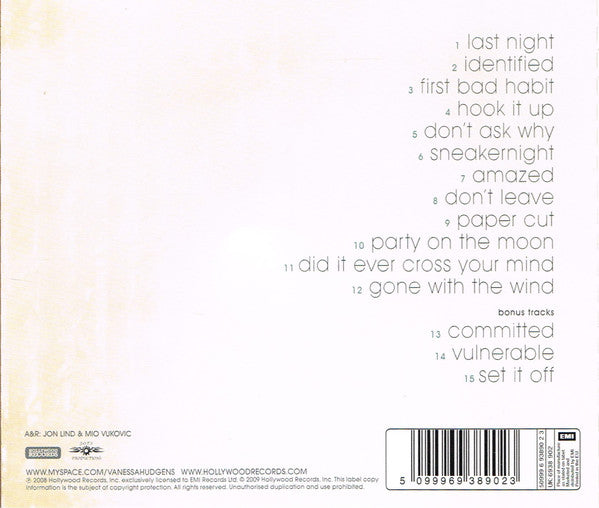 Vanessa Hudgens : Identified (CD, Album)