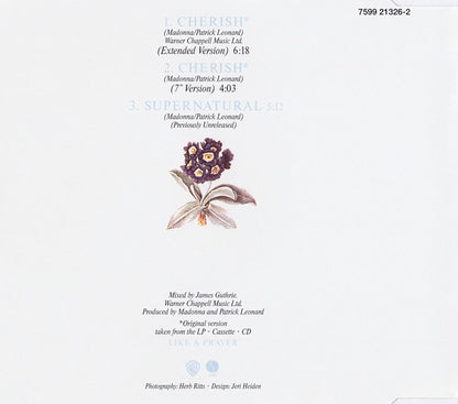 Madonna : Cherish (CD, Single, RE)