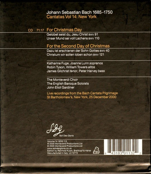 Johann Sebastian Bach, John Eliot Gardiner : Cantatas Vol. 14: New York (CD, Album)