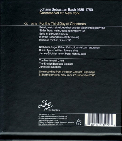 Johann Sebastian Bach, John Eliot Gardiner : Cantatas Vol. 15 : New York (CD, Album)