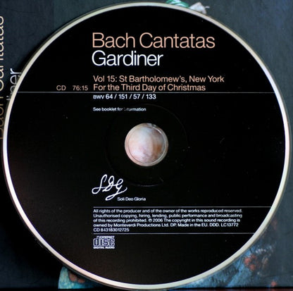 Johann Sebastian Bach, John Eliot Gardiner : Cantatas Vol. 15 : New York (CD, Album)