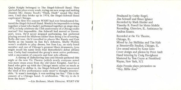 The Siegel-Schwall Band : The Reunion Concert (CD, Album)