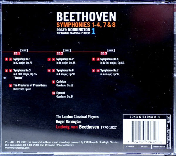 Ludwig van Beethoven, Roger Norrington, London Classical Players : Symphonies 1 - 9 / Overtures (5xCD, Comp + Box)
