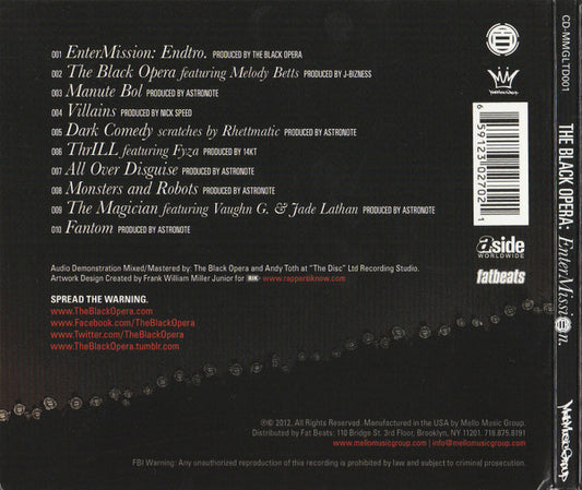The Black Opera : Entermission (CD, Album)