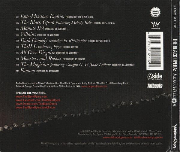 The Black Opera : Entermission (CD, Album)