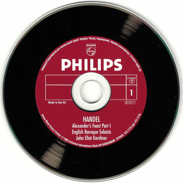 Georg Friedrich Händel - Carolyn Watkinson · Nigel Robson · Donna Brown · Ashley Stafford · Stephen Varcoe · The Monteverdi Choir · The English Baroque Soloists · John Eliot Gardiner : Alexander's Feast (2xCD, Album, RE)