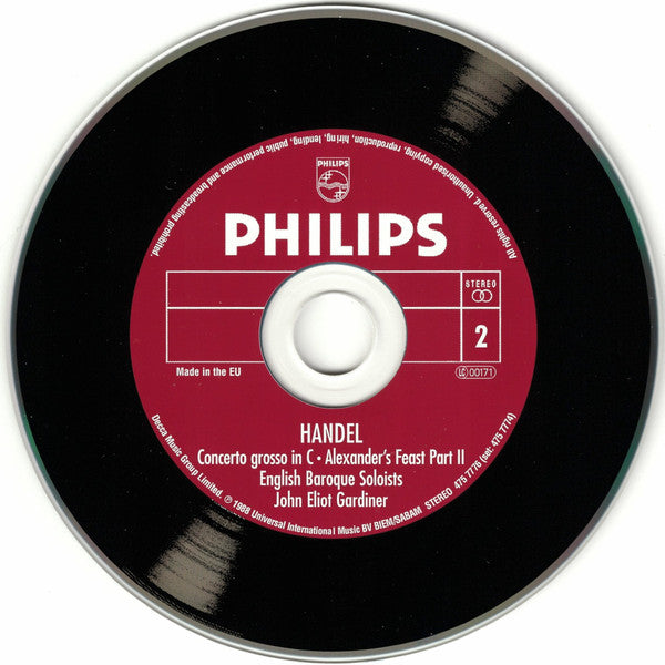 Georg Friedrich Händel - Carolyn Watkinson · Nigel Robson · Donna Brown · Ashley Stafford · Stephen Varcoe · The Monteverdi Choir · The English Baroque Soloists · John Eliot Gardiner : Alexander's Feast (2xCD, Album, RE)