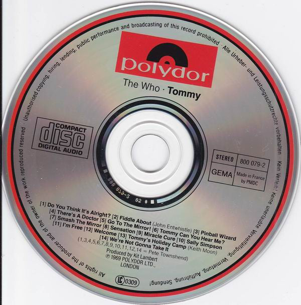 The Who : Tommy (2xCD, Album, RE, RP, Fat)