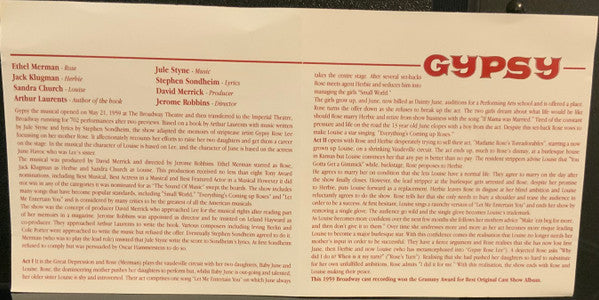 Ethel Merman, Jule Styne And Stephen Sondheim : Gypsy - A Musical Fable (CD)