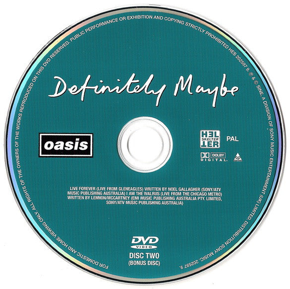 Oasis (2) : Definitely Maybe (2xDVD, PAL)