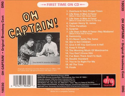 Tony Randall (3), Jacquelyn McKeever, Edward Platt With Susan Johnson (4) And Paul Valentine (2), Stanley Carlson, Alexandra Danilova And "Oh Captain!" Cast With Eileen Rodgers : Oh Captain! (CD, Album, RM)