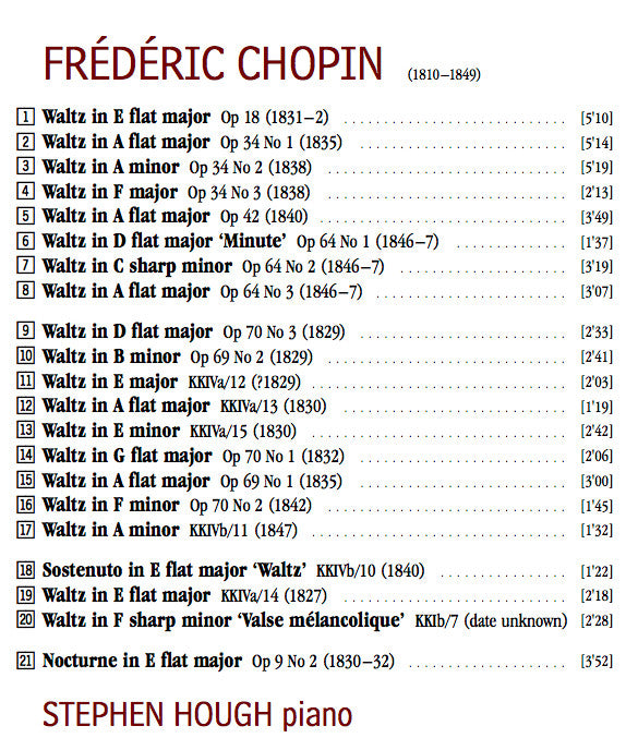Frédéric Chopin, Stephen Hough : The Complete Waltzes (CD, Album)