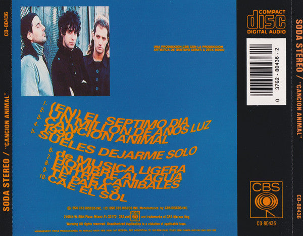 Soda Stereo : Canción Animal (CD, Album)
