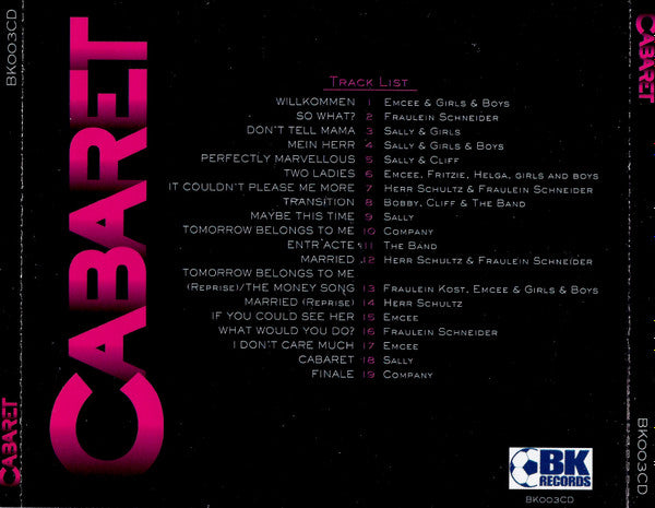 Bill Kenwright Presents The London Lyric Theatre Cast Ensemble : Cabaret: The London Lyric Theatre Original Cast Recording (CD, Album)