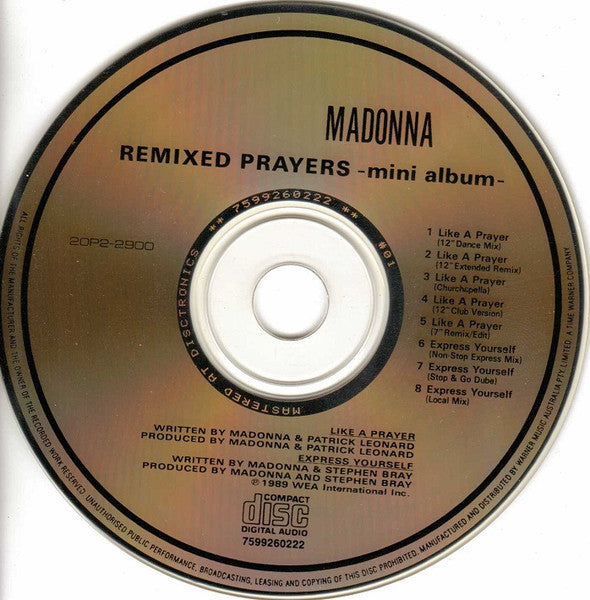 Madonna : Remixed Prayers (CD, MiniAlbum)