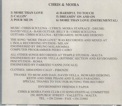 Chris And Moira : More Than Love (CD, Maxi)