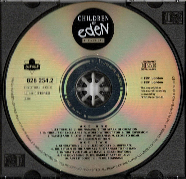 Stephen Schwartz : Children Of Eden - The Musical - The Original Cast Recording (CD, Album)