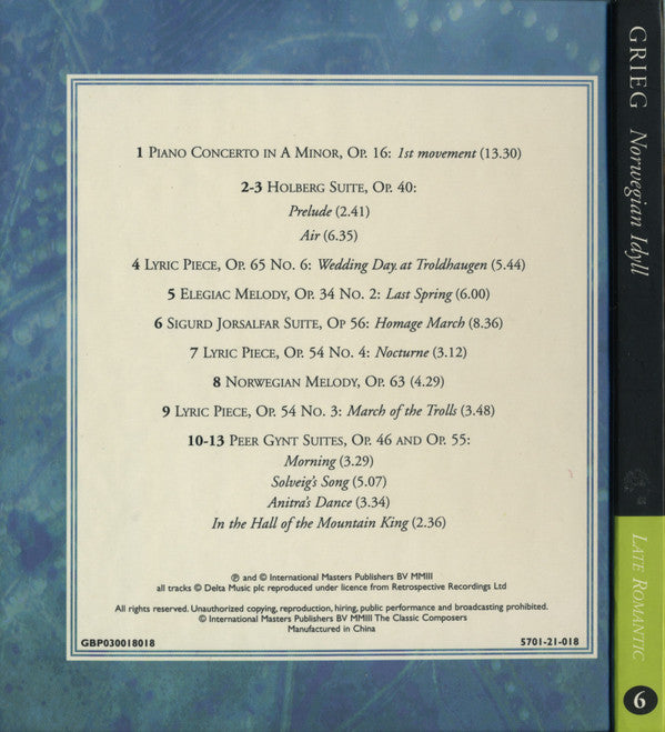 Edvard Grieg : Norwegian Idyll (CD, Comp, Har)