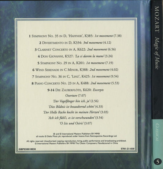 Wolfgang Amadeus Mozart : Magic Of Music (CD, Comp, Har)