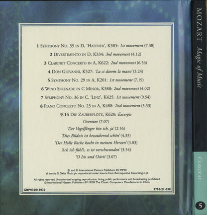 Wolfgang Amadeus Mozart : Magic Of Music (CD, Comp, Har)