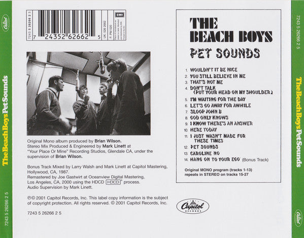 The Beach Boys : Pet Sounds (HDCD, Album, Mono, RM, RP)