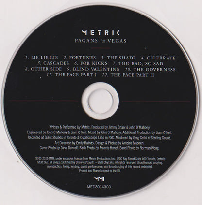 Metric : Pagans In Vegas (CD, Album)