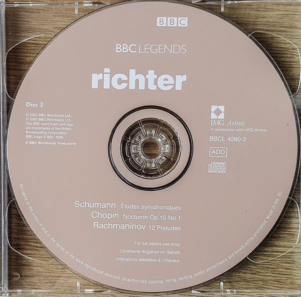 Sviatoslav Richter, Joseph Haydn, Frédéric Chopin, Ludwig van Beethoven, Robert Schumann, Sergei Rachmaninoff : Piano Sonata No.37 / Nocturne Op.72 no.1 • Op.15 No.1 / Piano Sonata No.11 • Eroica Variations / Études Symphoniques / 12 Preludes (2xCD, Comp, RM)