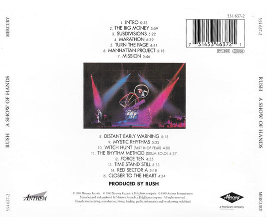 Rush : A Show Of Hands (CD, Album, RE, RM, UML)